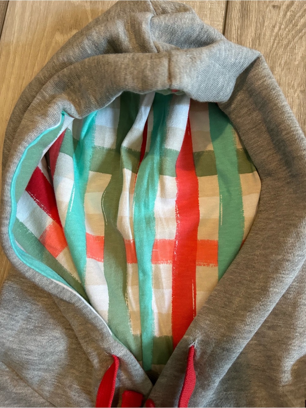 NWT Hallmark Channel #1 Fan Gray Sweatshirt Hoodie with Red Drawstring - Picture 4 of 7